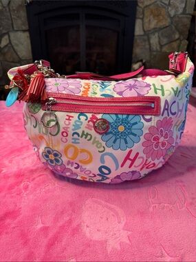 Vintage Coach Poppy Floral Graffiti Tote & Wristlet Set Excellent Condition